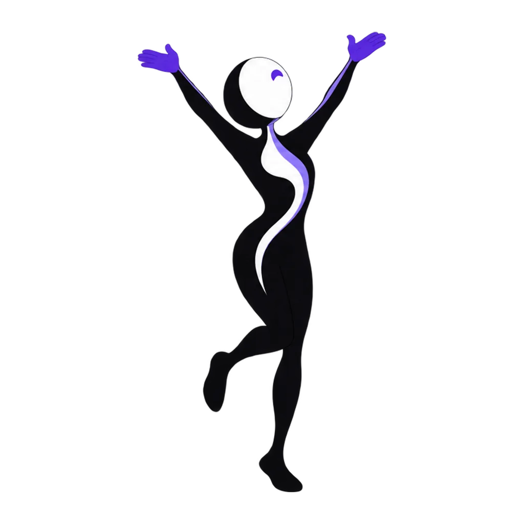 Ava expressing happiness, a bright open signal figure