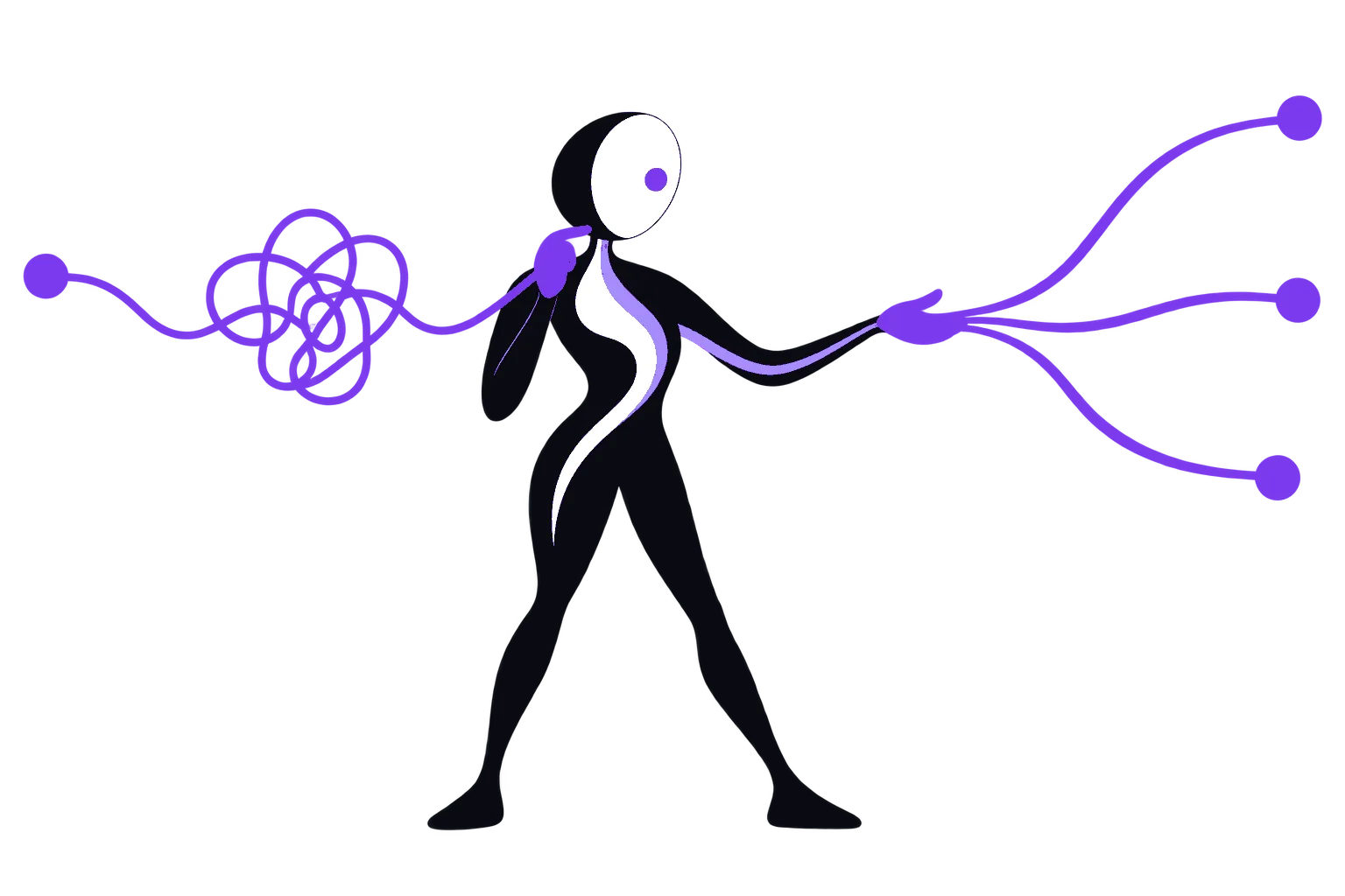 Confusion resolving into three calm paths, a concept for routing that is not live